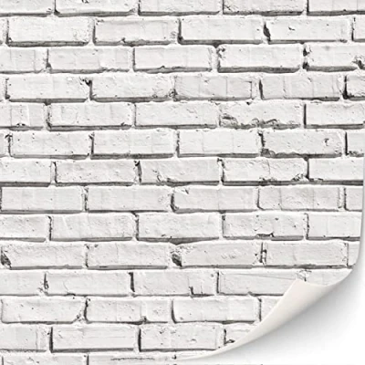 Image of 3 Sheets Self Adhesive Wall Cladding for Dollhouse 1:12 Scale (Whitewashed Stone Wall)