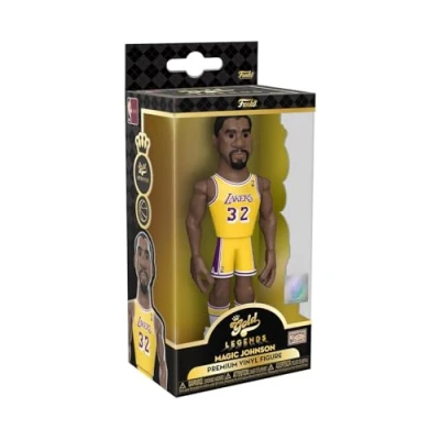 Image of Funko Gold 5&quot; NBA Legends: Lakers Magic Johnson 1/6 Odds for Rare Chase Variant Collectable Vinyl Action Figure Birthday Gift Idea Official Merchandise Ideal Toy Sports Fans
