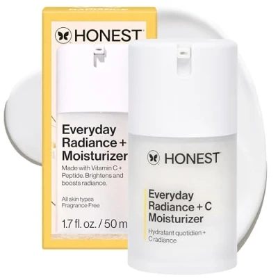 Image of honest beauty everyday radiance moisturizer with a blend of cherry fig licorice extracts paraben free dermatologist tested cruelty 1 7 fl oz