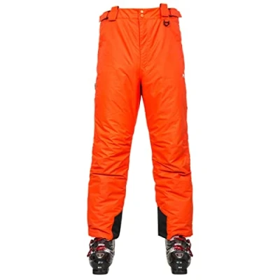 Image of Trespass Bezzy , Hot Orange, XS, Waterproof Ski Trousers with Ankle Zips, Gaiters &amp; Side Ventilation for Men, X Small