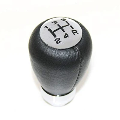 Image of CarJoy Universal Gear Shift Knob Leather Stick Shifter Lever 5 Speed Manual Black