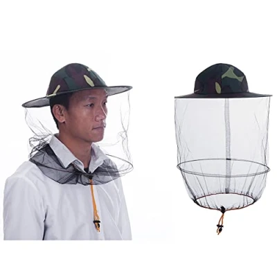 Image of ZffXH 2/6 PCS Round Beekeeping Beekeepers Hat with Veil Net Netting/Mosquito Netting Cap Mesh