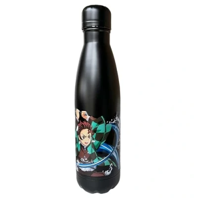 Image of Nemesis Now Demon Slayer Tanjiro Water Bottle 500ml, 27.4cm, Stainless Steel, Black