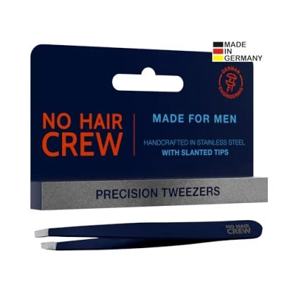 Image of NO HAIR CREW Precision Tweezers for men Handcrafted in Germany, made from stainless steel.