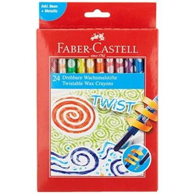 Image of Faber Castell 24 Twistable Wax Crayons