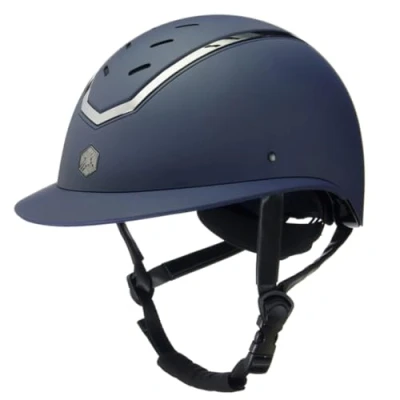 Image of Charles Owen Kylo WIDE PEAK Riding Hat Navy Matte/Pewter 52 55cm