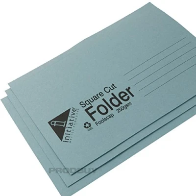 Image of [50 Pack] Blue Foolscap 250gsm Square Cut Folders