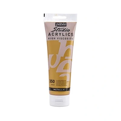 Image of PEBEO Studio Acrylics Fine Acrylic Paint Gold Rich Gold, 250 ml, (Pack of 1)