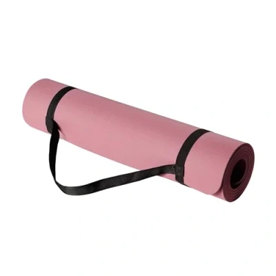 Image of Amazon Basics TPE Exercise Yoga Mat with Carrying Strap, 0.6 cm Thick, Plum