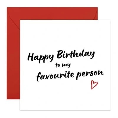 Image of Central 23 Boyfriend Birthday Card To My Favourite Person Sweet Cards For Men Women Gifts Girlfriend Wife Husband Partner Couple Comes With Stickers