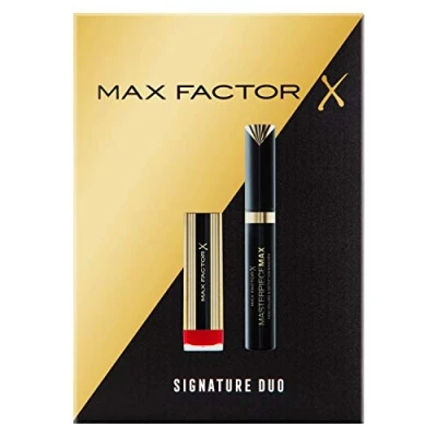 Image of Max Factor Stocking Filler Signature Duo, includes Masterpiece Definition Mascara and Colour Elixir Moisturising Lipstick
