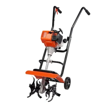 Image of VEVOR Tiller Cultivator Gas Powered, 38CC 4 Stroke Garden Cultivator, with Steel Adjustable Front Tines for Lawn, and Field Soil Cultivation