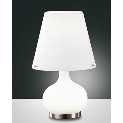 Image of Ade Table Lamp with Round Tapered Shade White Glass, G9