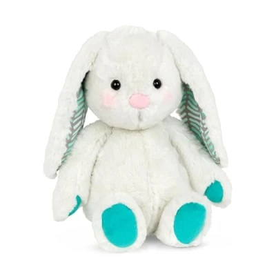 Image of B. toys by Battat BX1784EZ B Happy Hues Peppy Mint Soft &amp; Cuddly Plush Bunny Huggable Stuffed Animal Rabbit Toy Washable Babies, Toddlers, Kids,White