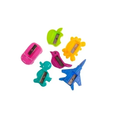 Image of 6 x Novelty Sharpeners Pencil Sharpener Stationary School Design Party Bag Fillers