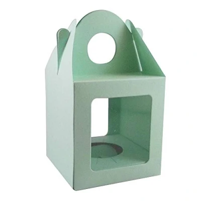 Image of 10 x Medium Light Green Single Cupcake/Muffin/Fairy Cake Boxes with 2 Windows