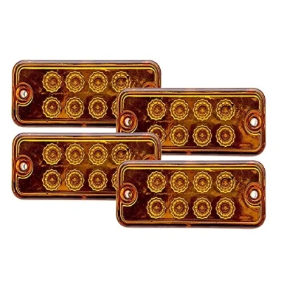 Image of MASO 4pcs Side Marker Lights 12V/24V Universal Indicator of Position Lamps LED Front Rear with Orange Amber Bulbs for Truck Trailer Van Caravan Lorry Car Bus