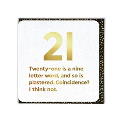 Image of Funny Humorous &#039;21st Birthday&#039; Gold Foiled Age Card