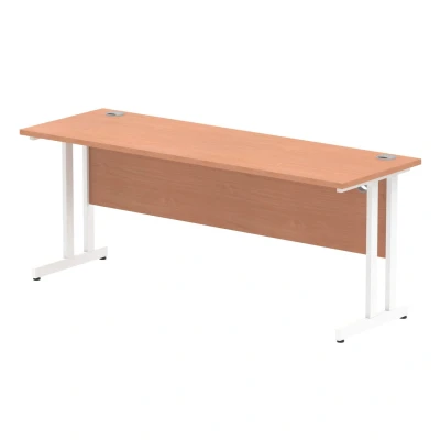 Image of Dynamic Office Solutions Impulse 1800mm Slimline Desk Cantilever Leg Beech White