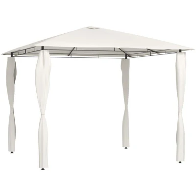 Image of vidaXL Gazebo with Post Covers 3x3x2.6 m Cream 160 g/m²