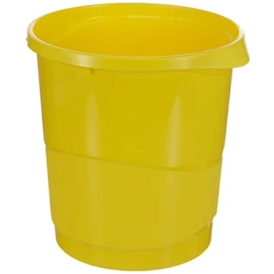 Image of Esselte 14 Litre Europost Waste Bin, Plastic, Vivida Range, Yellow