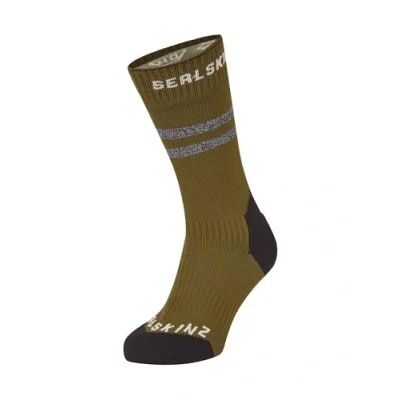 Image of SEALSKINZ Runton Unisex Waterproof Cold Weather Mid Length Merino Wool Lined Sock Outdoor Adventure &amp; Winter Sports, Hiking Hydrostop to Block Water Penetration