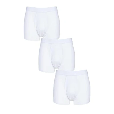 Image of 3 Pack White 95% Modal Hipster Trunks Men&#039;s Large Pringle