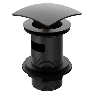 Image of Wholesale Domestic Colore Square Matt Black Slotted Click Clack Basin Waste