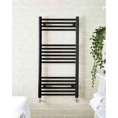 Image of Kvit Straight Black Towel Rail 22mm x 500mm 1200mm