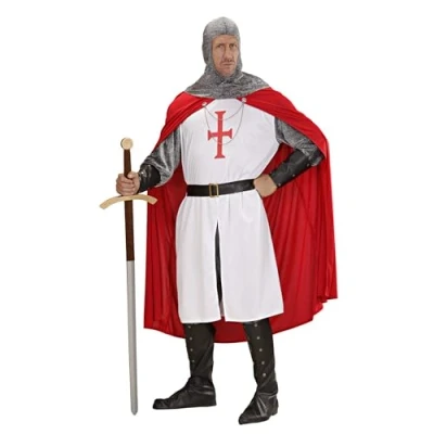 Image of Mens Crusader Costume Extra Large UK 46&quot; for Medieval Knight Fancy Dress