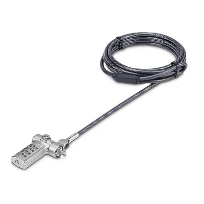 Image of StarTech.com Universal LAPTOP Lock 6.6ft (2m), Security Cable For Notebooks Compatible With Noble Wedge/Nano/K Slot, Keyless Combination Locking Cable, Cut Resistant (UNIVC4D LOCK)