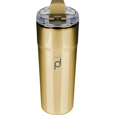 Image of DrinkPod Stainless Steel Reusable Coffee Tumbler, Metallic Gold, 500ml
