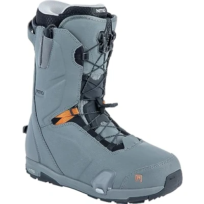 Image of Nitro Men&#039;s Snowboards Profile TLS All Mountain Freeride Freestyle Premium Quick Lacing System Step On Boot Snowboard Boat, Charcoal, 32.0