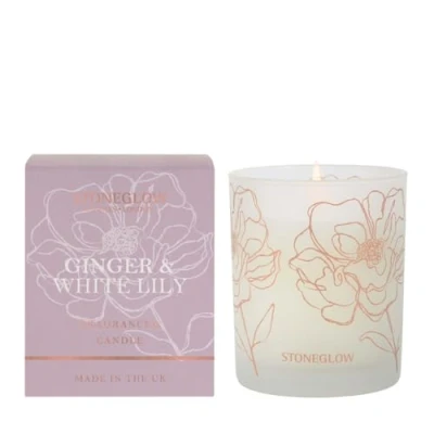 Image of Stoneglow Day Flower Ginger &amp; White Lily Boxed Candle In Glass Tumbler