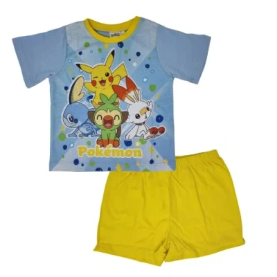 Image of Pokemon Boys Shortie Pyjamas Set 7 8yrs Blue