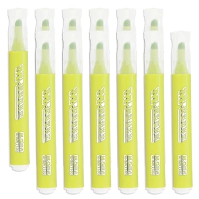 Image of M&amp;G Yellow Highlighter, 12 Pack High Lighters Highlighters No Bleeds Highliters Pens Neon Cute Bulk Clear View Bright Tip Marker for Books
