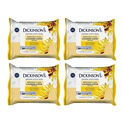 Image of Dickinson&#039;s Original Witch Hazel Daily Refreshingly Clean Cleansing Cloths 25 ea Pack of 4