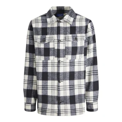 Image of JACK &amp; JONES Men&#039;s Jorollie Check Overshirt Ls Sn Shirt, Blazer Navy, S