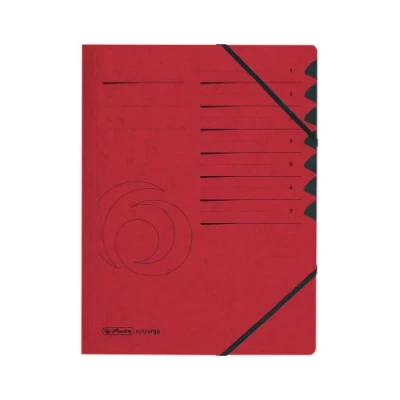 Image of Herlitz Colorspan Part File Manilla Elasticated with Index Tabs 7 A4 Red Ref 10843068