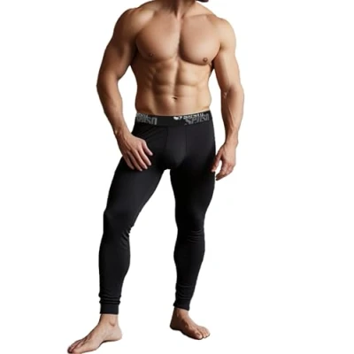 Image of Sesto Senso Mens Thermal Long Johns Cotton 95% Warm Lightweight Underwear Functional Leggings Base Layer Bottom (L, Black)