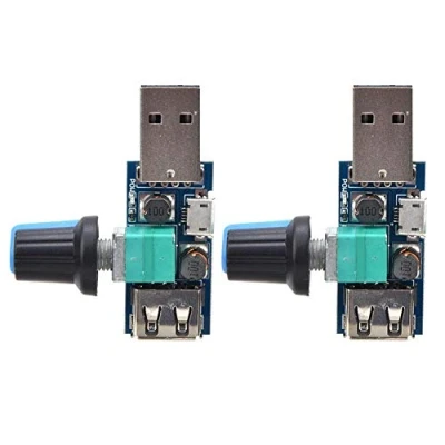 Image of 2Pcs Fan Speed Controller USB Motor Switch DC4 12V 5W Adjustable Voltage Regulator Module for Office Home
