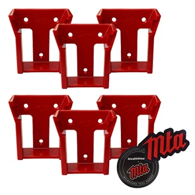 Image of StealthMounts Red Battery Mounts for Milwaukee M18 Power Tools Tool Addict 6 Pack