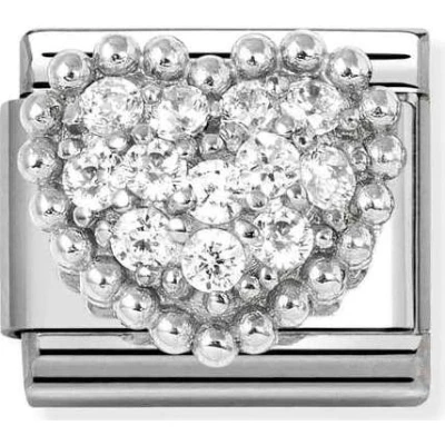 Image of Nomination White Crystal Heart Charm