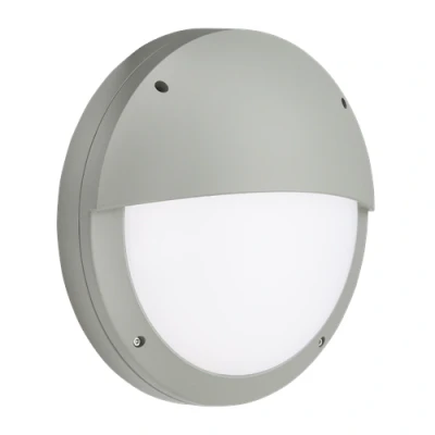 Image of KnightsBridge 230V IP65 18W LED Eyelid Bulkhead CCT with Emergency &amp; Daylight Sensor Grey