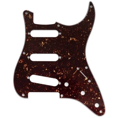 Image of Musiclily Pro 8 Holes ST SSS Pickguard for 2008 2019 China Made Squier Classic Vibe SQ CV 50s Reissue Vintage Strat Style Electric Guitar, 4ply Tortoise Shell
