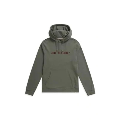 Image of Animal Driver Mens Cotton Logo Hoodie Relaxed Fit Sweathsirt with Adjustable Hood Beach, Outdoors, Holiday &amp; Hiking Khaki S