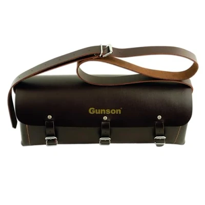 Image of Gunson 77127 Classic Leather Tool Bag, Black,Brown,Silver