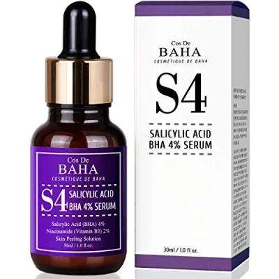 Image of BHA Salicylic Acid 4% Exfoliant Serum 1oz with Niacinamide Acne Spot Treatment + Redness Relief Pore Minimizer Cleaner Alcohol Free, (30ml)