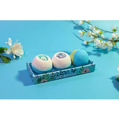 Image of HomeZone Colourful bath Bombs for women gifts Luxury Fizzer Beautiful Bomb Scented Shower Essential Oils, Organic Vegan Set gift sets 3PC
