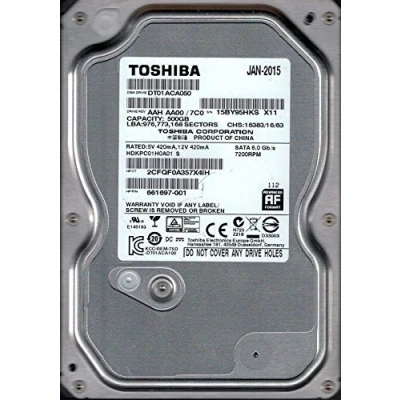 Image of DT01ACA050 AAH AA00/7C0 500GB HDKPC01H0A01 Toshiba